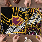 Brisbane Broncos Puzzle Australian Aboriginal Dot Painting Handprint