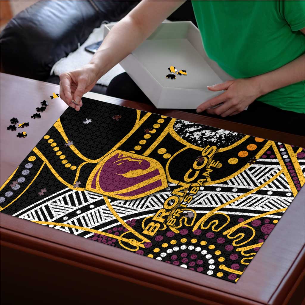 Brisbane Broncos Puzzle Australian Aboriginal Dot Painting Handprint
