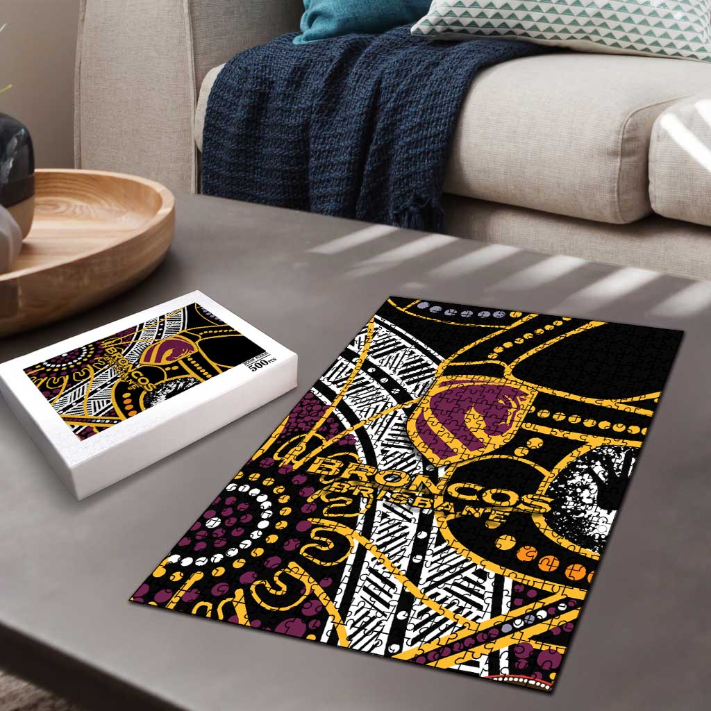 Brisbane Broncos Puzzle Australian Aboriginal Dot Painting Handprint