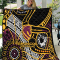 Brisbane Broncos Quilt Australian Aboriginal Dot Painting Handprint