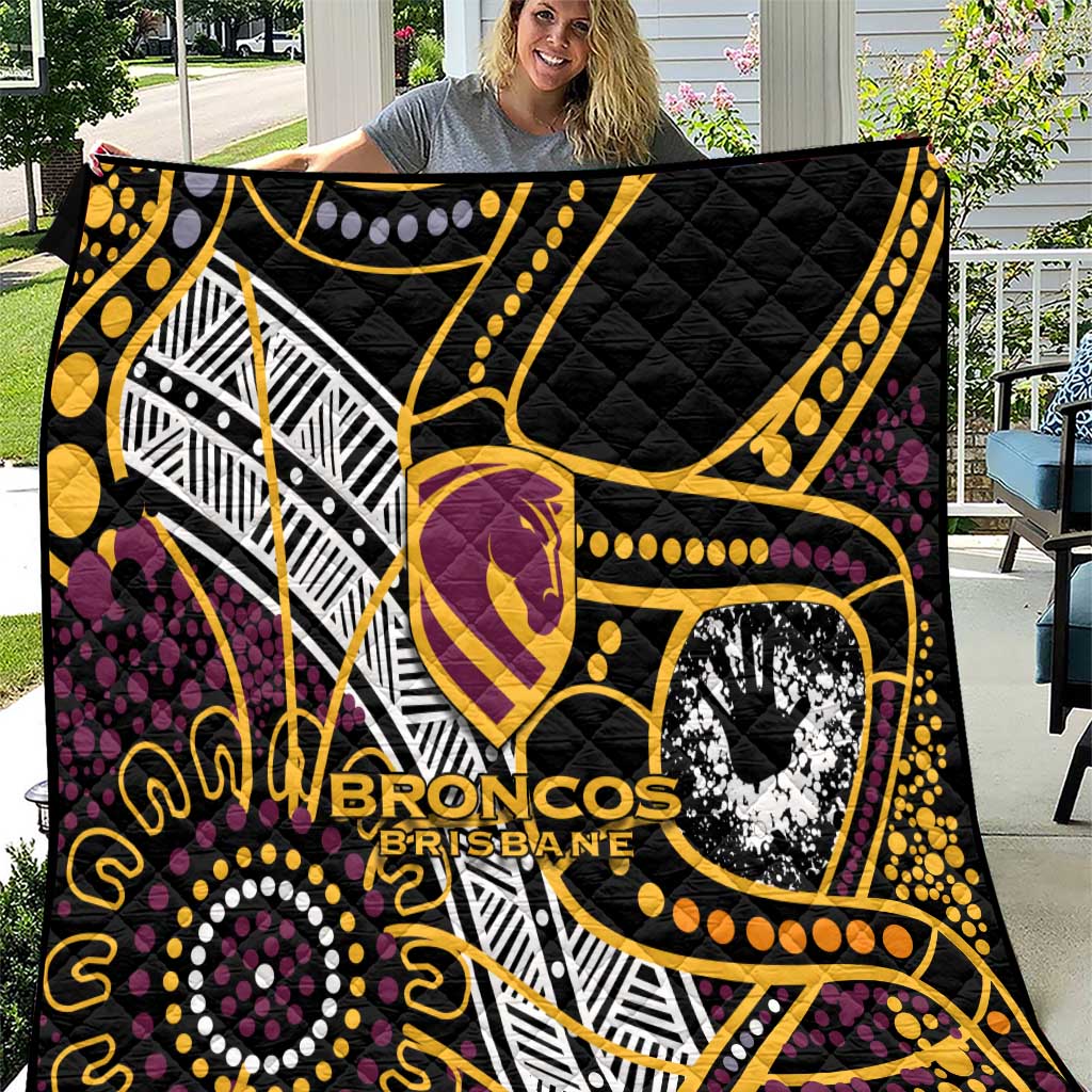 Brisbane Broncos Quilt Australian Aboriginal Dot Painting Handprint
