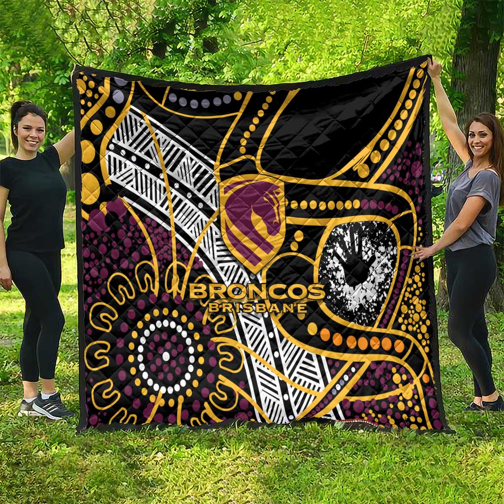 Brisbane Broncos Quilt Australian Aboriginal Dot Painting Handprint