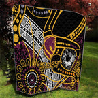 Brisbane Broncos Quilt Australian Aboriginal Dot Painting Handprint