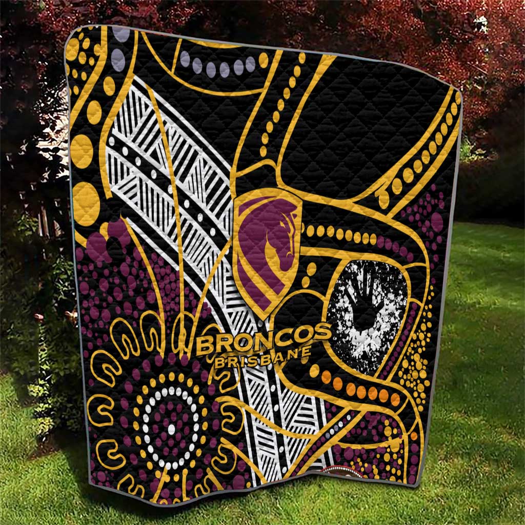 Brisbane Broncos Quilt Australian Aboriginal Dot Painting Handprint