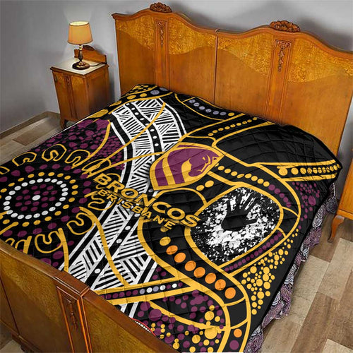 Brisbane Broncos Quilt Australian Aboriginal Dot Painting Handprint