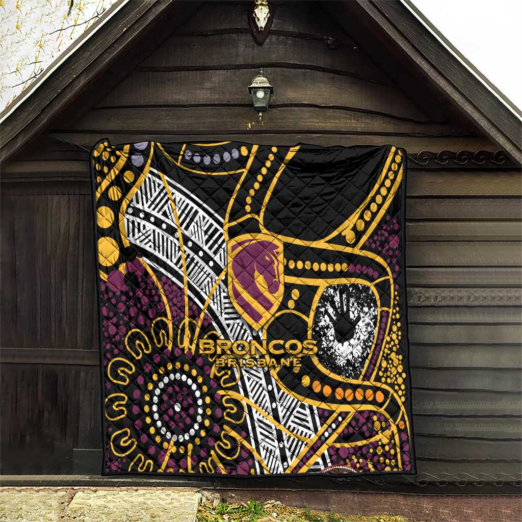 Brisbane Broncos Quilt Australian Aboriginal Dot Painting Handprint