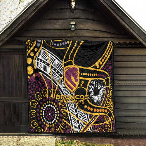 Brisbane Broncos Quilt Australian Aboriginal Dot Painting Handprint