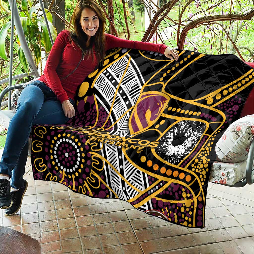 Brisbane Broncos Quilt Australian Aboriginal Dot Painting Handprint