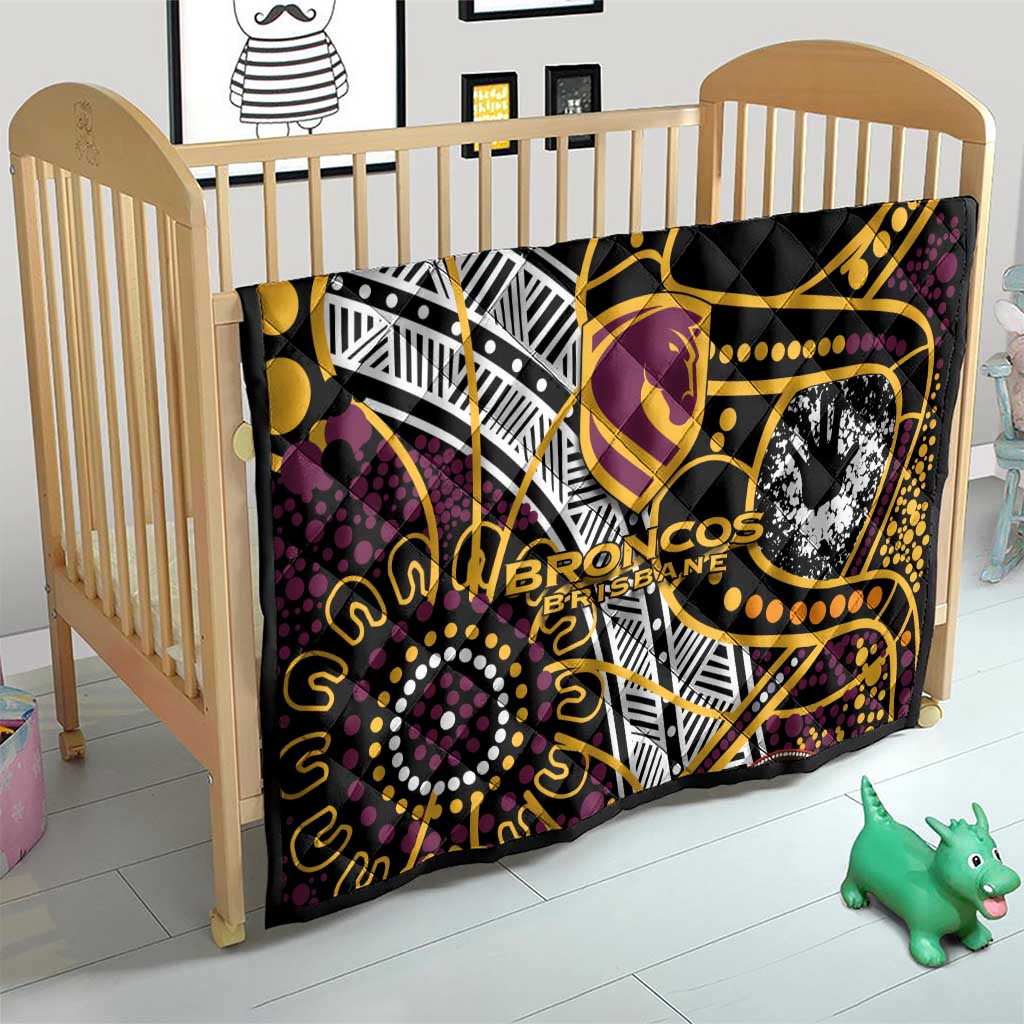 Brisbane Broncos Quilt Australian Aboriginal Dot Painting Handprint