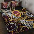 Brisbane Broncos Quilt Bed Set Australian Aboriginal Dot Painting Handprint