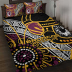 Brisbane Broncos Quilt Bed Set Australian Aboriginal Dot Painting Handprint