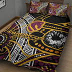 Brisbane Broncos Quilt Bed Set Australian Aboriginal Dot Painting Handprint