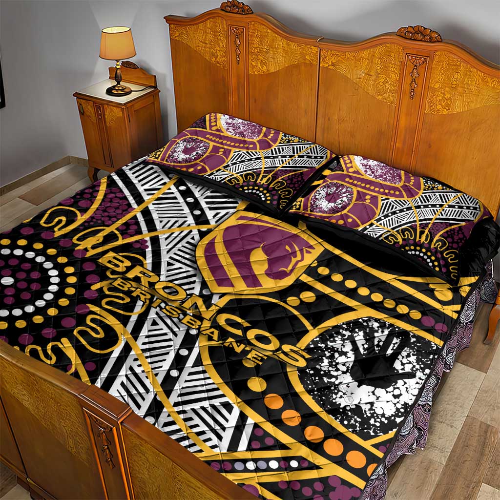 Brisbane Broncos Quilt Bed Set Australian Aboriginal Dot Painting Handprint