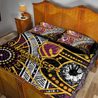 Brisbane Broncos Quilt Bed Set Australian Aboriginal Dot Painting Handprint