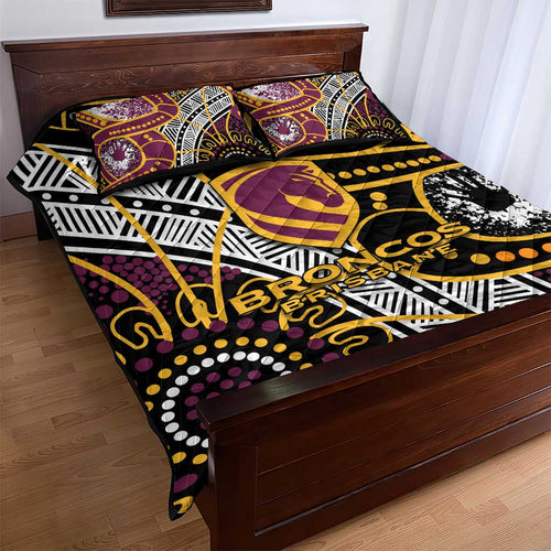 Brisbane Broncos Quilt Bed Set Australian Aboriginal Dot Painting Handprint