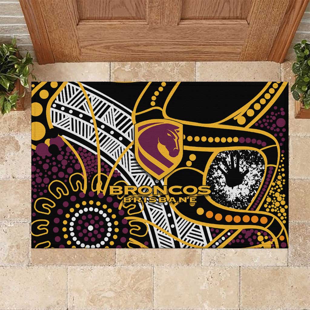 Brisbane Broncos Rubber Doormat Australian Aboriginal Dot Painting Handprint