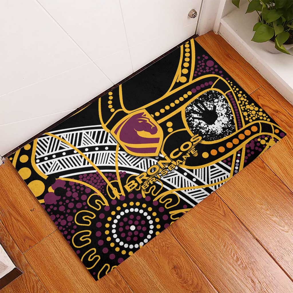 Brisbane Broncos Rubber Doormat Australian Aboriginal Dot Painting Handprint