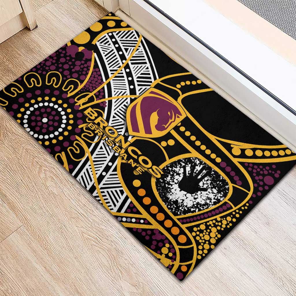 Brisbane Broncos Rubber Doormat Australian Aboriginal Dot Painting Handprint