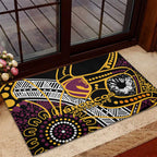 Brisbane Broncos Rubber Doormat Australian Aboriginal Dot Painting Handprint