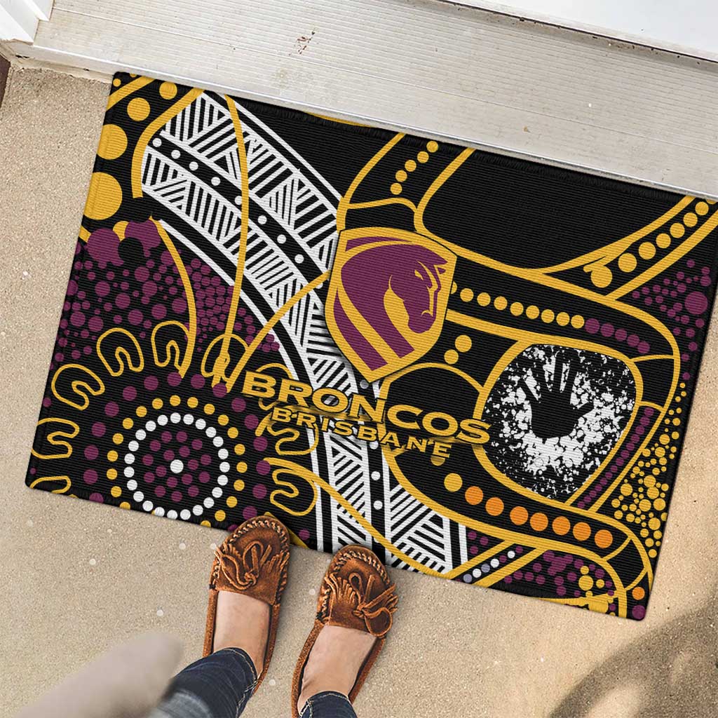 Brisbane Broncos Rubber Doormat Australian Aboriginal Dot Painting Handprint