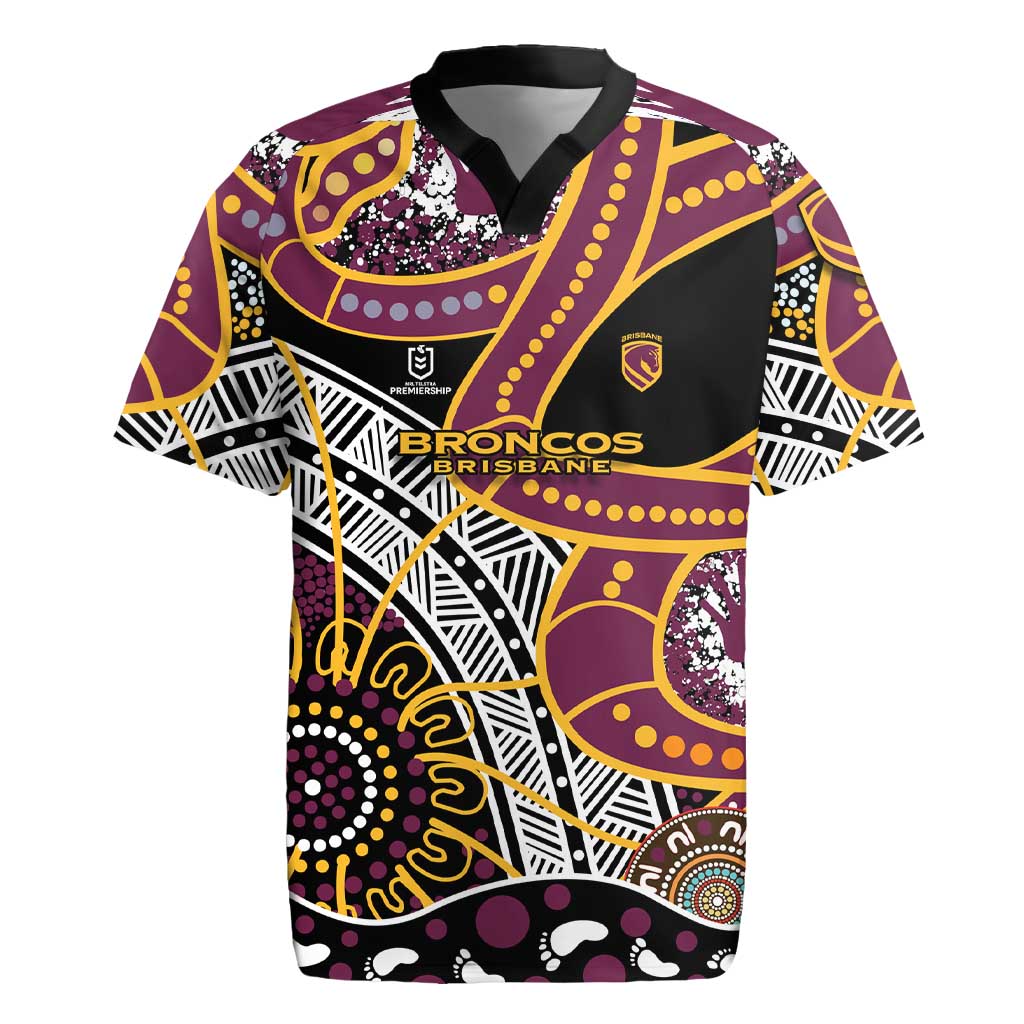 Brisbane Broncos Rugby Jersey Australian Aboriginal Dot Painting Handprint