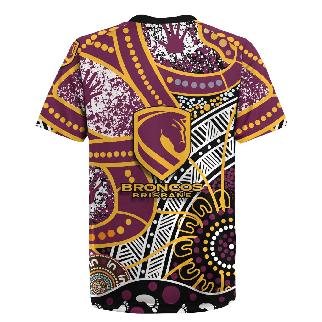 Brisbane Broncos Rugby Jersey Australian Aboriginal Dot Painting Handprint