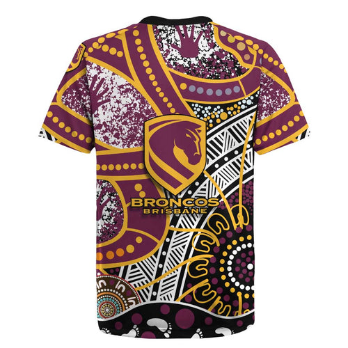 Brisbane Broncos Rugby Jersey Australian Aboriginal Dot Painting Handprint