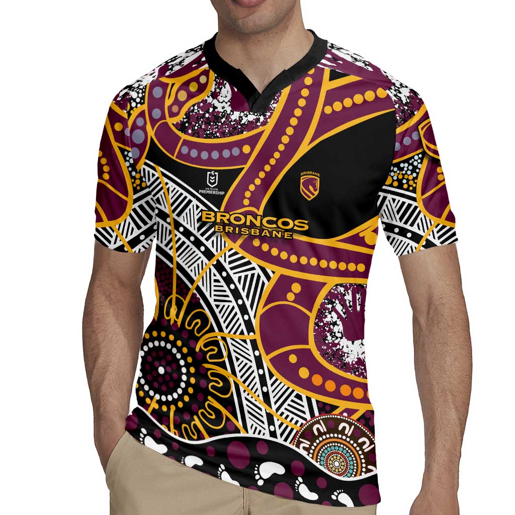 Brisbane Broncos Rugby Jersey Australian Aboriginal Dot Painting Handprint