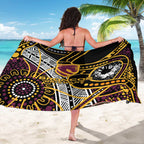 Brisbane Broncos Sarong Australian Aboriginal Dot Painting Handprint
