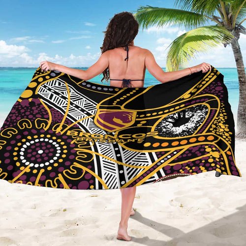Brisbane Broncos Sarong Australian Aboriginal Dot Painting Handprint