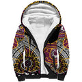 Brisbane Broncos Sherpa Hoodie Australian Aboriginal Dot Painting Handprint