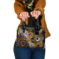 Brisbane Broncos Shoulder Handbag Australian Aboriginal Dot Painting Handprint