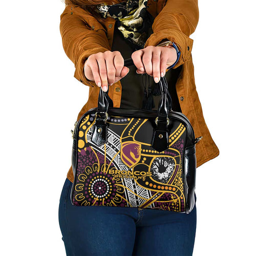 Brisbane Broncos Shoulder Handbag Australian Aboriginal Dot Painting Handprint