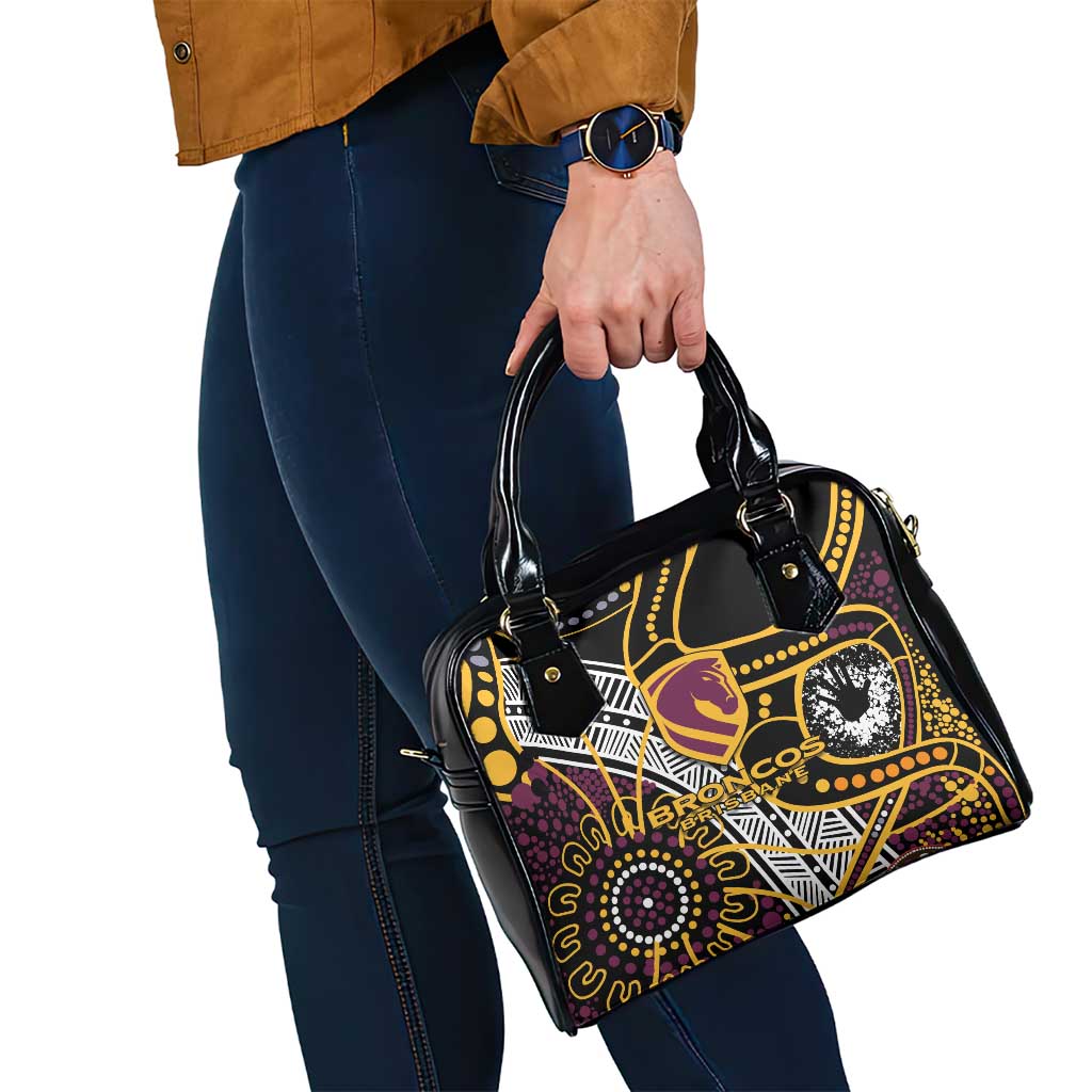 Brisbane Broncos Shoulder Handbag Australian Aboriginal Dot Painting Handprint