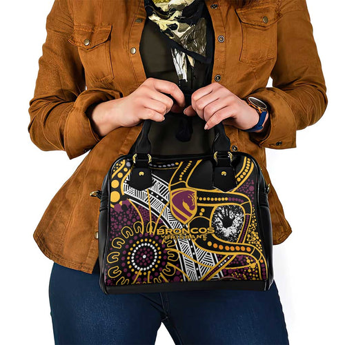 Brisbane Broncos Shoulder Handbag Australian Aboriginal Dot Painting Handprint