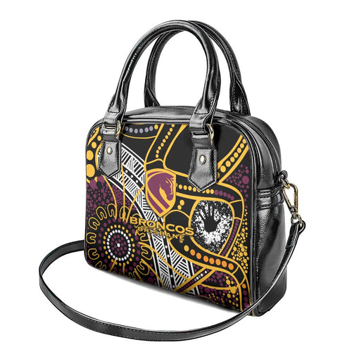 Brisbane Broncos Shoulder Handbag Australian Aboriginal Dot Painting Handprint