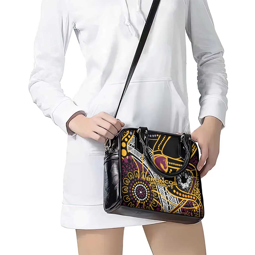 Brisbane Broncos Shoulder Handbag Australian Aboriginal Dot Painting Handprint