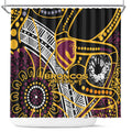 Brisbane Broncos Shower Curtain Australian Aboriginal Dot Painting Handprint