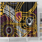 Brisbane Broncos Shower Curtain Australian Aboriginal Dot Painting Handprint