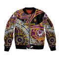 Brisbane Broncos Sleeve Zip Bomber Jacket Australian Aboriginal Dot Painting Handprint