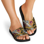Brisbane Broncos Slide Sandals Australian Aboriginal Dot Painting Handprint