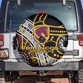 Brisbane Broncos Spare Tire Cover Australian Aboriginal Dot Painting Handprint