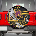 Brisbane Broncos Spare Tire Cover Australian Aboriginal Dot Painting Handprint