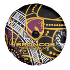 Brisbane Broncos Spare Tire Cover Australian Aboriginal Dot Painting Handprint