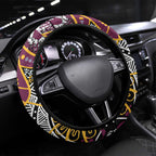 Brisbane Broncos Steering Wheel Cover Australian Aboriginal Dot Painting Handprint