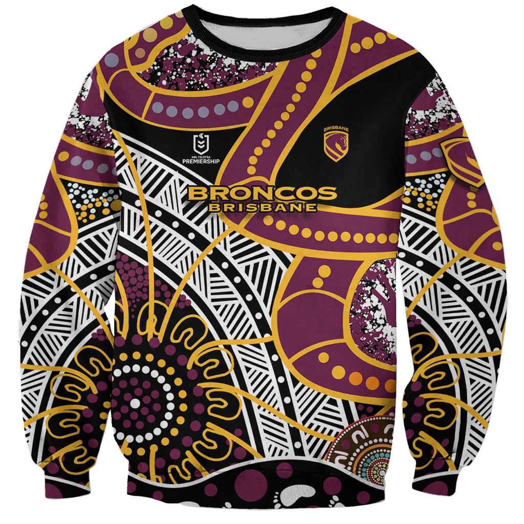 Brisbane Broncos Sweatshirt Australian Aboriginal Dot Painting Handprint