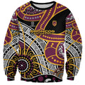 Brisbane Broncos Sweatshirt Australian Aboriginal Dot Painting Handprint