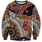 Brisbane Broncos Sweatshirt Australian Aboriginal Dot Painting Handprint