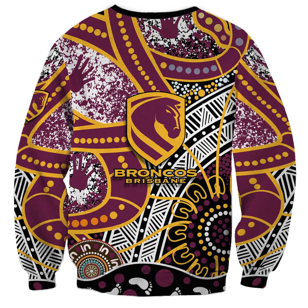 Brisbane Broncos Sweatshirt Australian Aboriginal Dot Painting Handprint