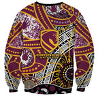 Brisbane Broncos Sweatshirt Australian Aboriginal Dot Painting Handprint